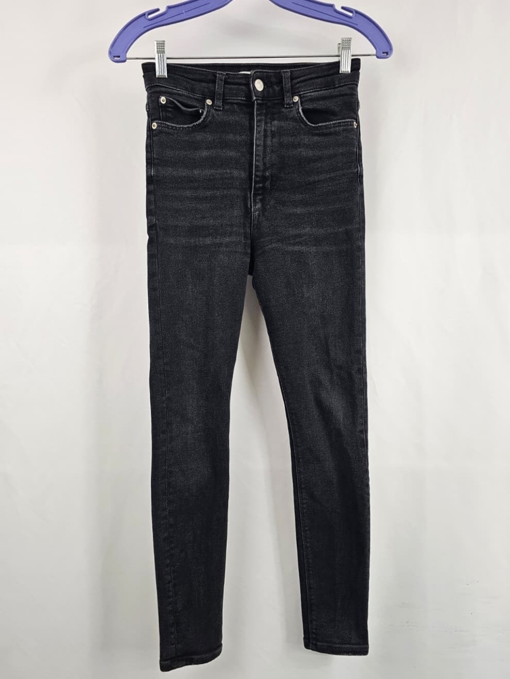 Zara High Waist Skinny Cropped Jeans, Black, Sz 4